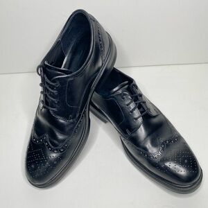 ECCO Men’s Leather Wingtip Derby Shoes Black Size 10.5-11 EU44